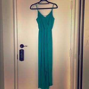 Lush Turquoise Green Maxi Dress Adjustable Straps
